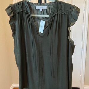 LOFT Womens' Cap-Sleeve, V-Neck Top, Size Medium